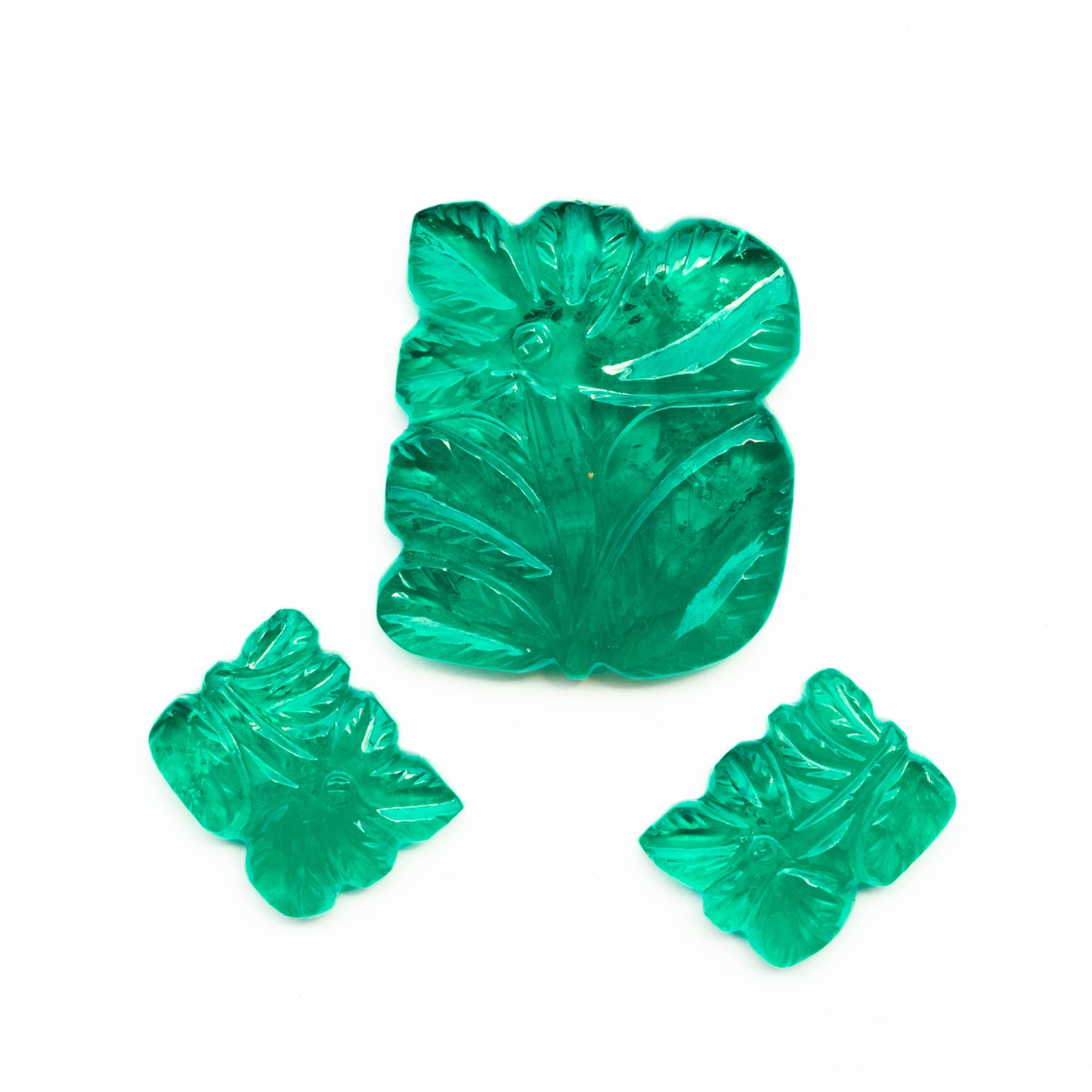 Green Doublet Carving 3 pieces 140.85 carat