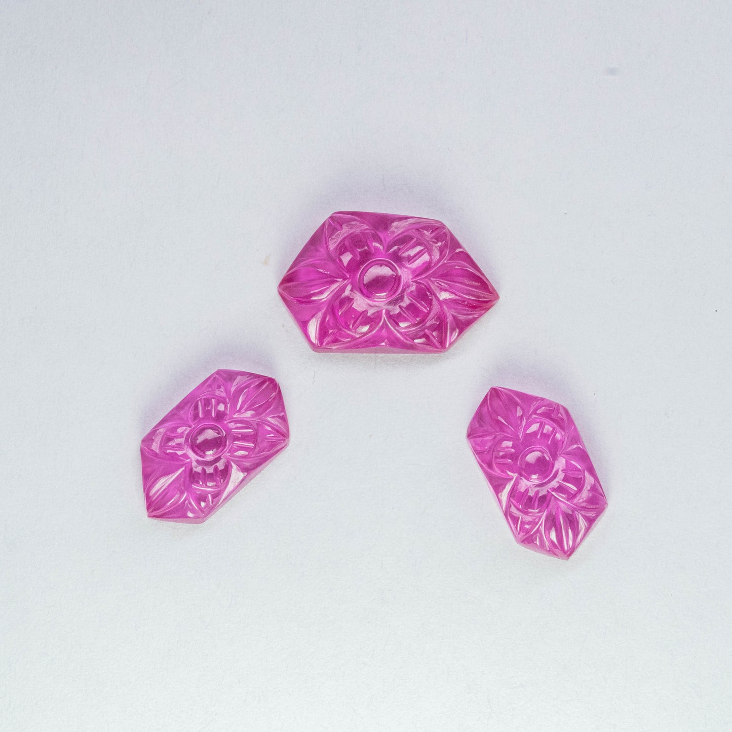 Pink Imitation Carving 3 pieces 22 carat