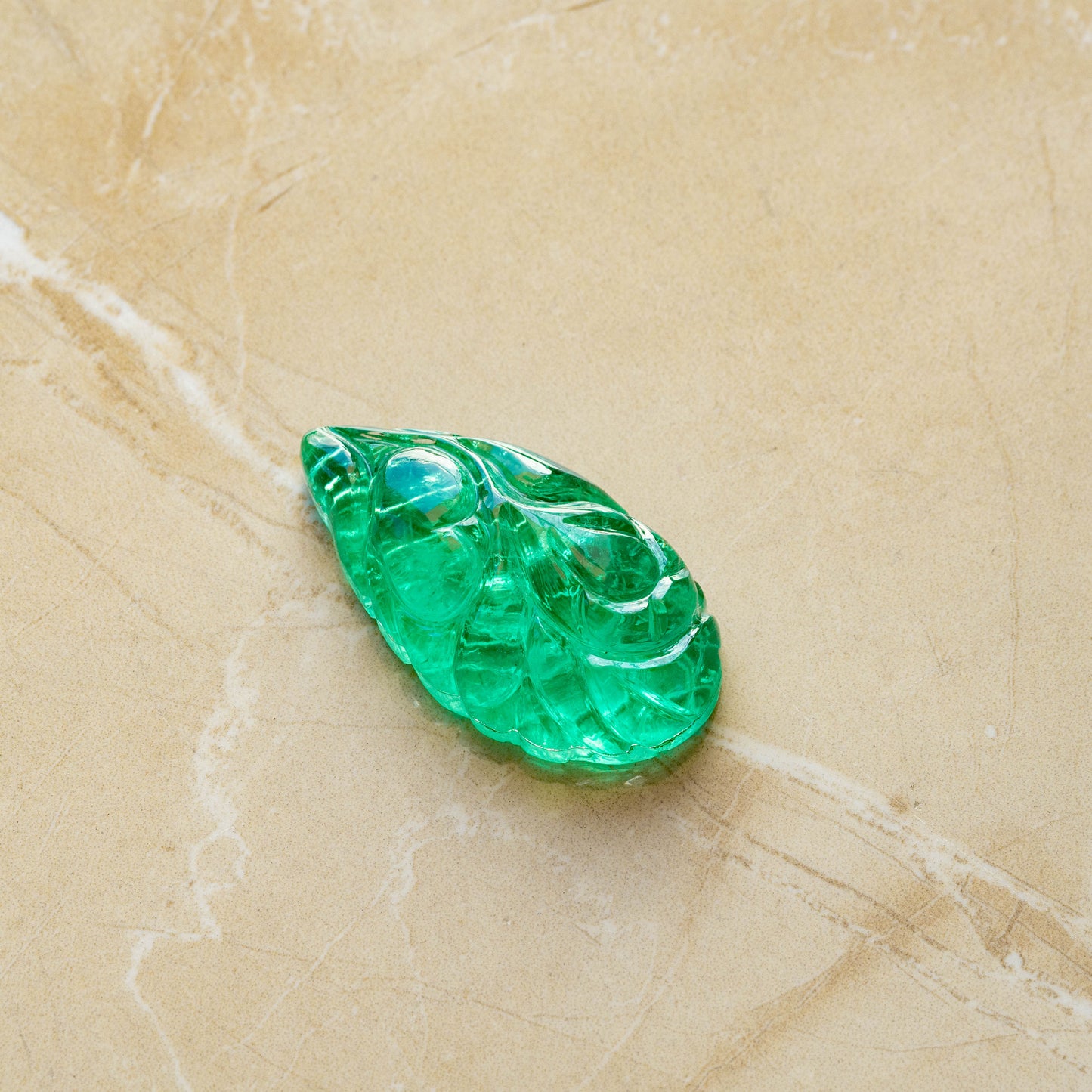 Green Doublet Carving 58.5 carats