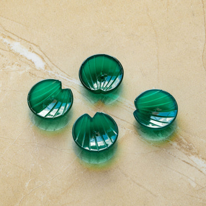 Green Onyx Buttons 4 pieces 32.6 carat