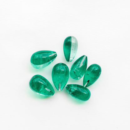 Green Doublet Drops 7 piece 75.6 carats