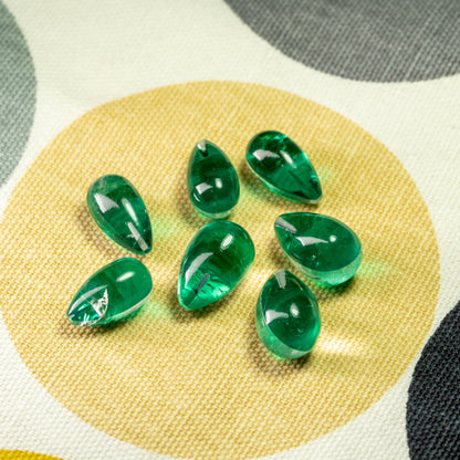 Green Doublet Drops 7 piece 75.6 carats