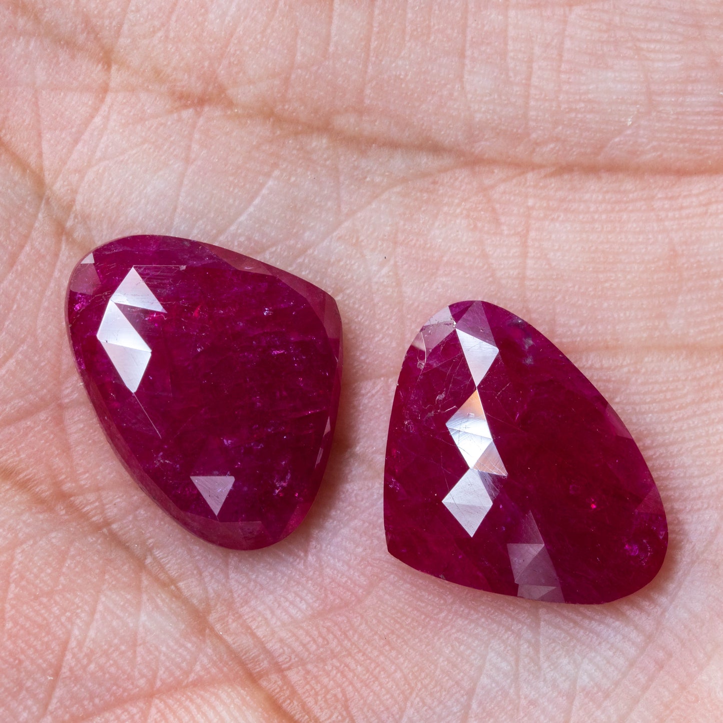 Ruby Trillion 2 peice set 11.7 carats