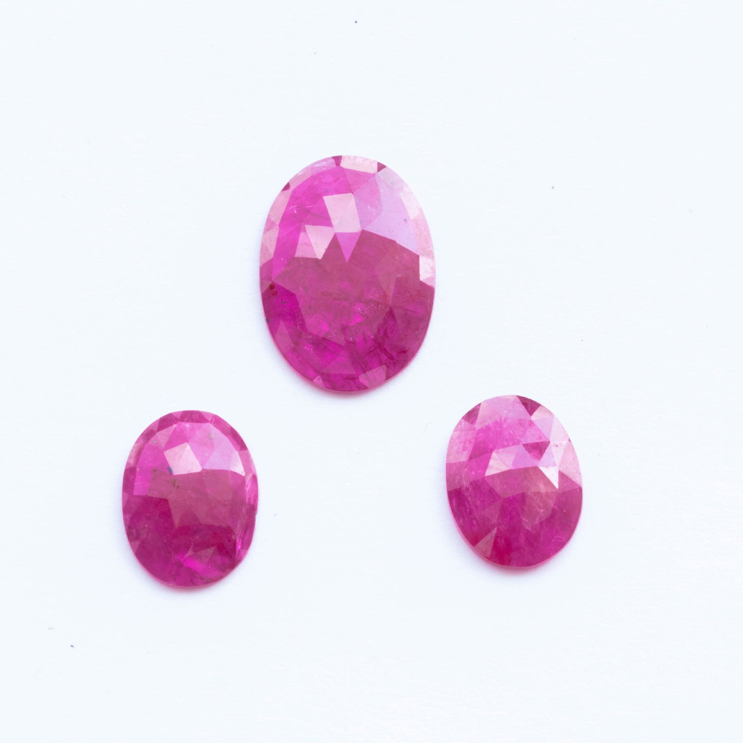 Ruby Oval 3 piece set 10.53 carats