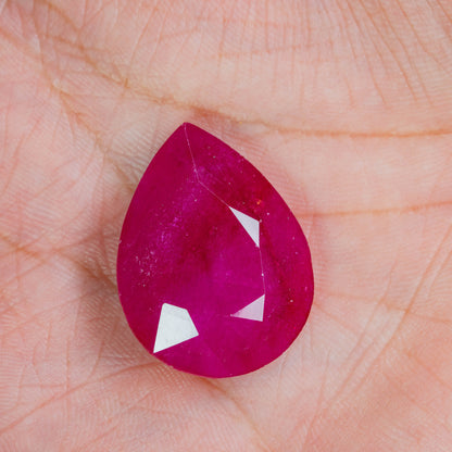 Glass Filled Ruby Pear 49.25 carats