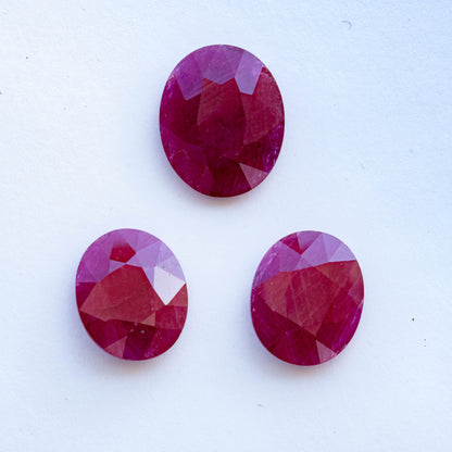 Ruby Oval 3 piece set 58.34 carats