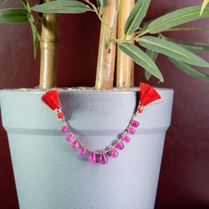 Glass Filled Ruby Drops 1 Line 20.75 carat