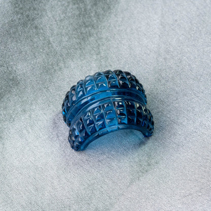 Blue Synthetic Ring Carving 23.3 carat